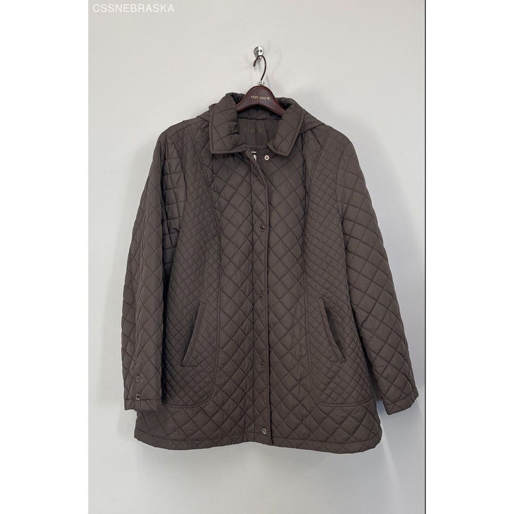 Calvin Klein Brown Women's Black Quilted Puffer Jacket Coat - Looks like L/XL